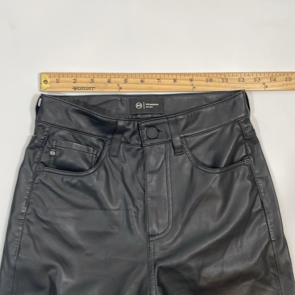 AG Adriano Goldschmied Alexxis Faux Leather Jean Size 24 Super Black Revolve - Picture 10 of 16